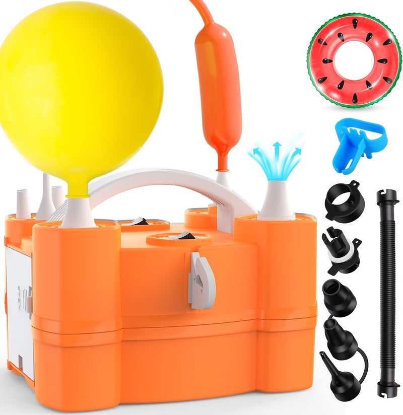 LooLaa Balloon Pump 3-in-1 Electric Air Pump for All Balloons& Inflatables, Triple Inflating Ports for Latex 260q Foil Mylar Balloon Inflation, Quick-Fill Inflator Deflator for Pool Floats Air Beds - Image 1